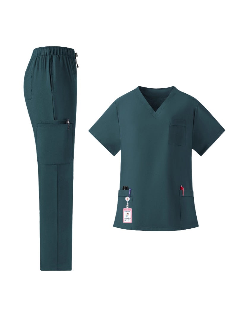 Unisex Medical Nurse Uniform Set – Slim-Fitting Moisture-Wicking Summer Work Clothes - Image 4